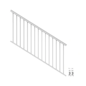 Freedom VersaRail Classic 6-ft x 36-in White Aluminum Deck Stair Rail Kit