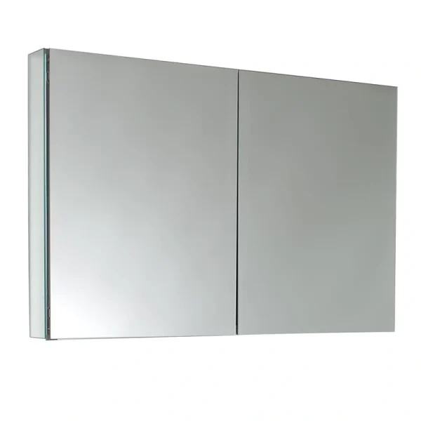 Fresca 40-in x 26-in Surface/Recessed Mount Mirror Mirrored Medicine Cabinet