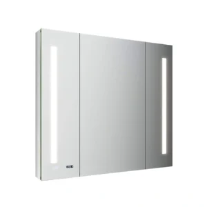 Fresca 40-in x 36-in Lighted LED Fog Free Surface/Recessed Mount LED Mirror Mirrored Soft Close Medicine Cabinet with Outlet