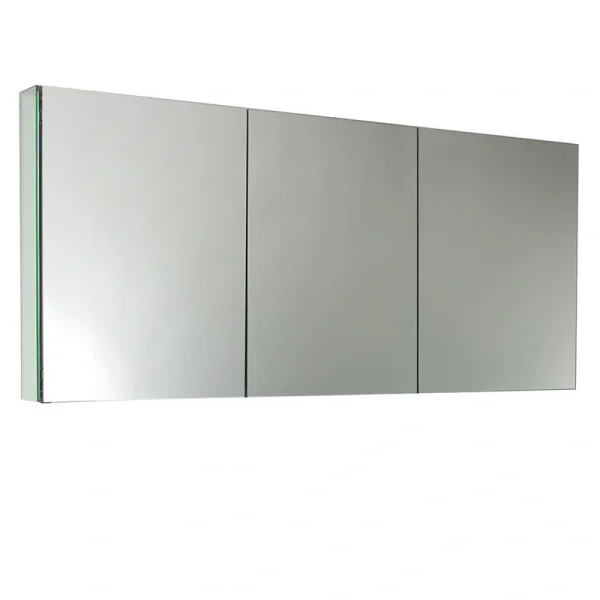 Fresca 59-in x 26-in Surface/Recessed Mount Mirror Mirrored Medicine Cabinet