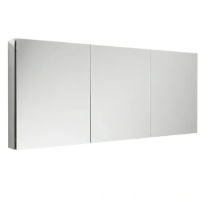 Fresca 59-in x 36-in Surface/Recessed Mount Mirror Mirrored Medicine Cabinet
