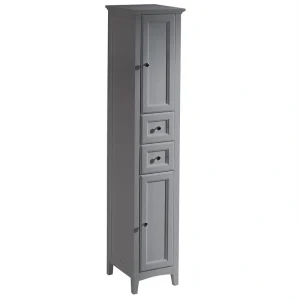Fresca Oxford 14-in x 68-in x 15.84-in Gray Wood Freestanding Soft Close Corner Linen Cabinet