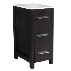 Fresca Torino 12-in x 28.13-in x 17.75-in Espresso Freestanding Linen Cabinet