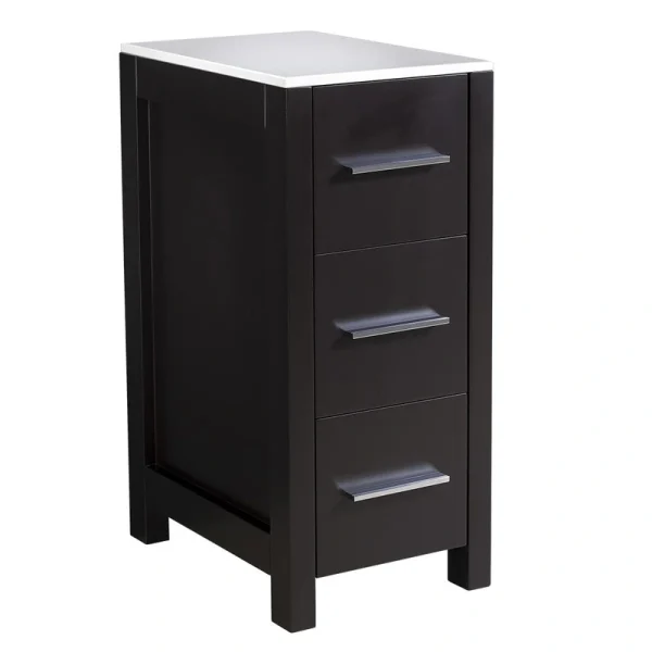 Fresca Torino 12-in x 28.13-in x 17.75-in Espresso Freestanding Linen Cabinet