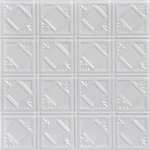 From Plain to Beautiful in Hours 2-ft x 2-ft Carnivale White Steel Surface-mount Ceiling Tile (6-Pack, 24-sq ft / Case)