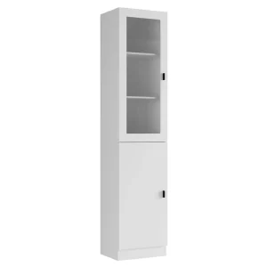 FUFU&GAGA 15.8 in. W x 11.5 in. D x 70.9 in H White Wood Quick Assemble Base Kitchen Cabinet with 2 Doors