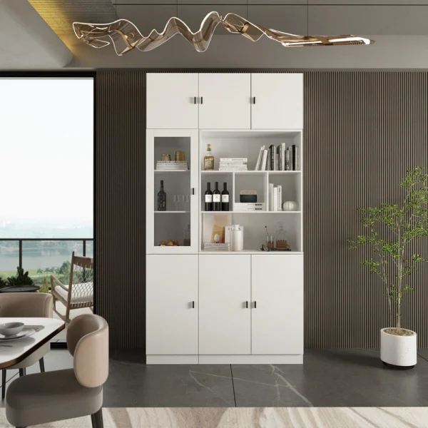 FUFU&GAGA 47.2-in W x 87.8-in H Mdf White Freestanding Utility Storage Cabinet T726922940