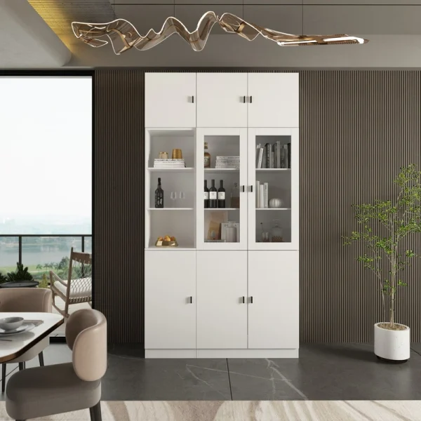 FUFU&GAGA 47.2-in W x 87.8-in H Mdf White Freestanding Utility Storage Cabinet T726922941
