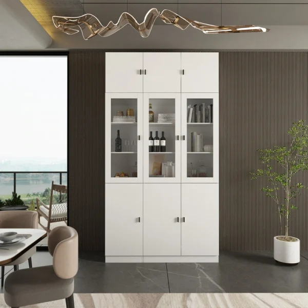 FUFU&GAGA 47.2-in W x 87.8-in H Mdf White Freestanding Utility Storage Cabinet T726922950