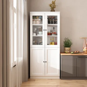 FUFU&GAGA Contemporary/Modern White Curio Cabinet T726922915