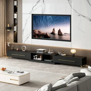 FUFU&GAGA Modern/Contemporary Black Tv Cabinet (Accommodates TVs more than 70-in) T726922899