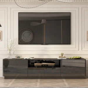 FUFU&GAGA Modern/Contemporary Black Tv Cabinet (Accommodates TVs up to 70-in)