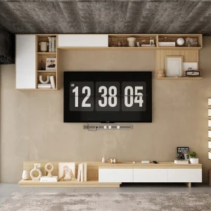 FUFU&GAGA Modern/Contemporary Brown+White Tv Cabinet (Accommodates TVs up to 70-in) T726922886