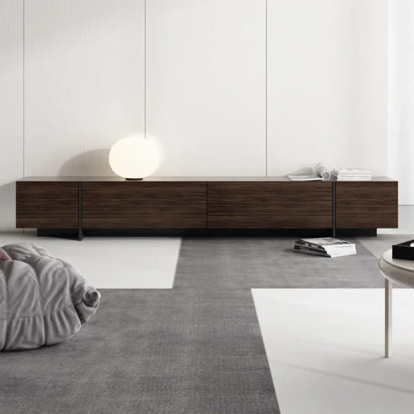 FUFU&GAGA Modern/Contemporary Dark Brown Tv Cabinet Integrated Tv Mount (Accommodates TVs more than 70-in)