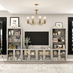 FUFU&GAGA Modern/Contemporary Gray Tv Cabinet (Accommodates TVs up to 56-in)