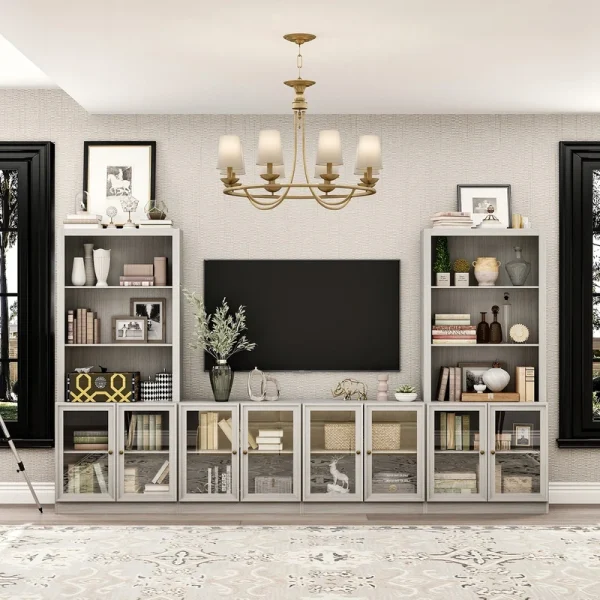 FUFU&GAGA Modern/Contemporary Gray Tv Cabinet (Accommodates TVs up to 56-in)