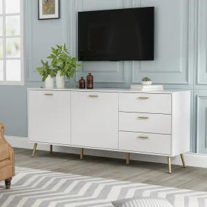 FUFU&GAGA Modern/Contemporary White Tv Cabinet (Accommodates TVs more than 70-in) T726922869