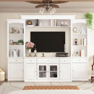 FUFU&GAGA Modern/Contemporary White Tv Cabinet (Accommodates TVs up to 55-in)
