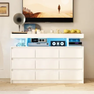 FUFU&GAGA Modern/Contemporary White Tv Cabinet Integrated Tv Mount (Accommodates TVs up to 48-in)