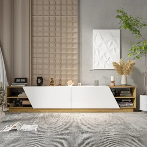 FUFU&GAGA Modern/Contemporary Yellow Tv Cabinet (Accommodates TVs more than 70-in)
