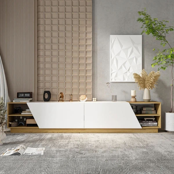 FUFU&GAGA Modern/Contemporary Yellow Tv Cabinet (Accommodates TVs more than 70-in)