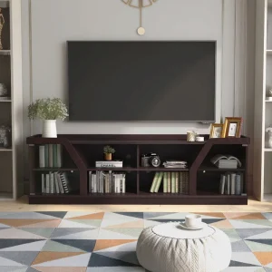 Furniture of America Salcio Modern/Contemporary Espresso Tv Cabinet (Accommodates TVs up to 80-in)
