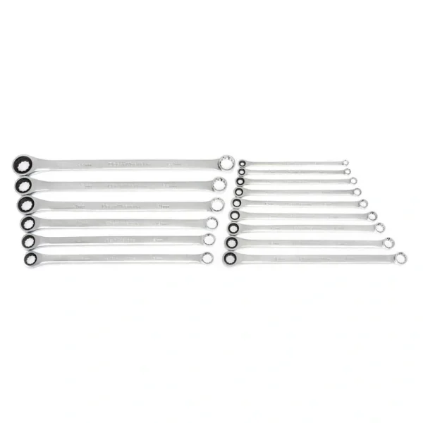 GEARWRENCH 15-Piece 72-Tooth 12-Point XL GearBox Double Box Ratcheting Metric Wrench Set