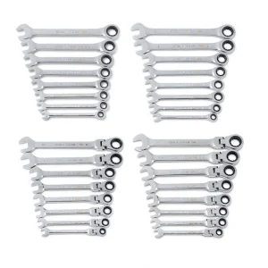 GEARWRENCH Master Standard and Flex Head SAE/MM Combination Ratcheting Wrench Set (32-Piece)