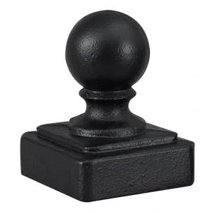 Gilpin Black Painted Cast Iron Post Cap for 3×3 Metal Fence Post – Fits Common Post Measurement 3×3 – Steel Fence Series