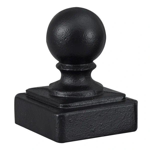 Gilpin Black Painted Cast Iron Post Cap for 3×3 Metal Fence Post – Fits Common Post Measurement 3×3 – Steel Fence Series
