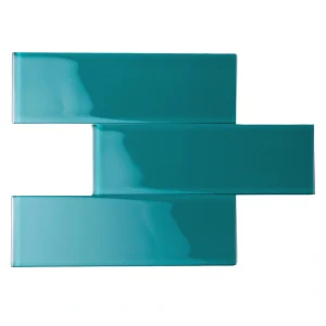 Giorbello Classic Premium Dark Teal 3-in x 9-in Glossy Glass Subway Wall Tile (5-sq. ft/ Carton)