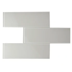 Giorbello Classic Premium Light Gray 3-in x 9-in Glossy Glass Subway Wall Tile (5-sq. ft/ Carton)