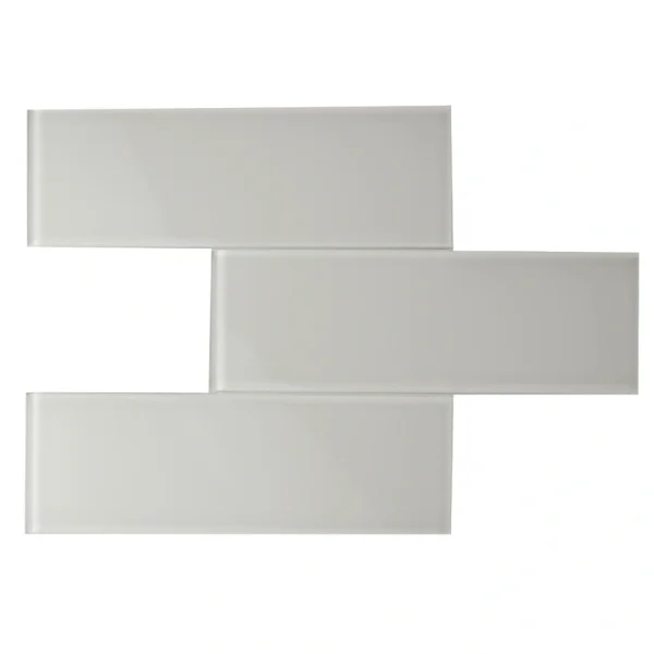 Giorbello Classic Premium Light Gray 3-in x 9-in Glossy Glass Subway Wall Tile (5-sq. ft/ Carton)