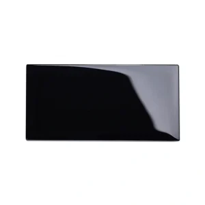 Giorbello (Sample) 3×6 Glass Subway Tiles Black 3-in x 6-in Glossy Glass Brick Subway Wall Tile