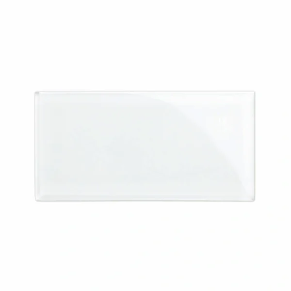 Giorbello (Sample) 3×6 glass subway tiles Bright White 3-in x 6-in Glossy Glass Brick Subway Wall Tile