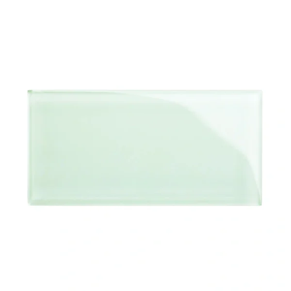 Giorbello (Sample) 3×6 glass subway tiles Winter Sage 3-in x 6-in Glossy Glass Brick Subway Wall Tile