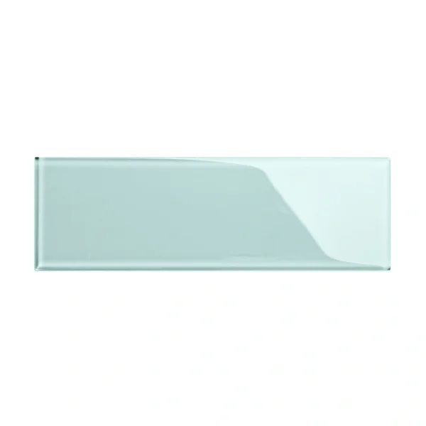 Giorbello (Sample) 4×12 glass subway tiles Baby Blue 3-in x 6-in Glossy Glass Brick Subway Wall Tile