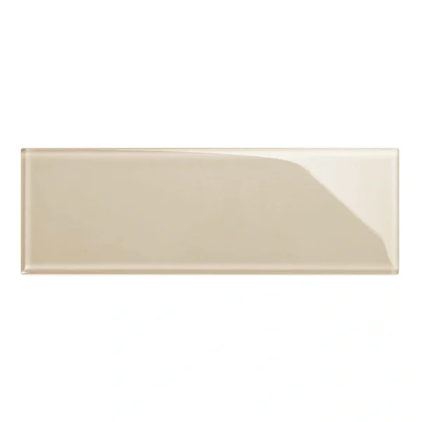 Giorbello (Sample) 4×12 glass subway tiles Light Taupe 4-in x 12-in Glossy Glass Brick Subway Wall Tile