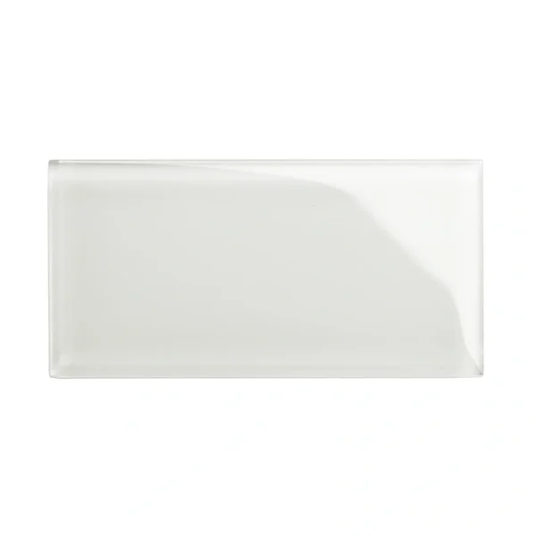 Giorbello (Sample) 6×12 glass subway tiles Agreeable Gray 6-in x 12-in Glossy Glass Brick Subway Wall Tile