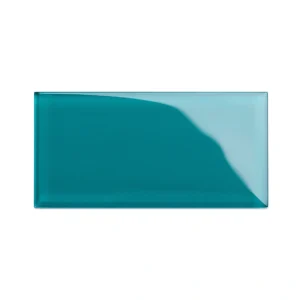 Giorbello (Sample) 6×12 Glass Subway Tiles Dark Teal 6-in x 12-in Glossy Glass Brick Subway Wall Tile