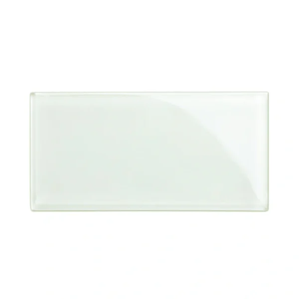 Giorbello (Sample) 6×12 glass subway tiles Dove White 6-in x 12-in Glossy Glass Brick Subway Wall Tile