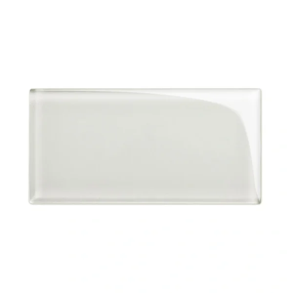 Giorbello (Sample) 6×12 glass subway tiles Light Gray 6-in x 12-in Glossy Glass Brick Subway Wall Tile