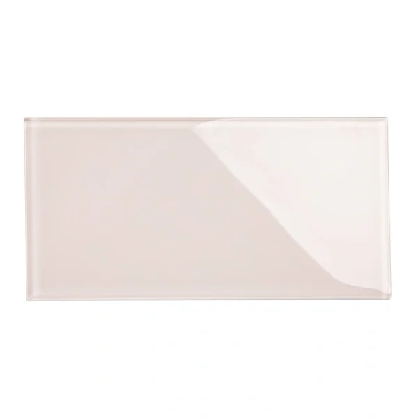 Giorbello (Sample) 6×12 glass subway tiles Rose Pale Pink 6-in x 12-in Glossy Glass Brick Subway Wall Tile