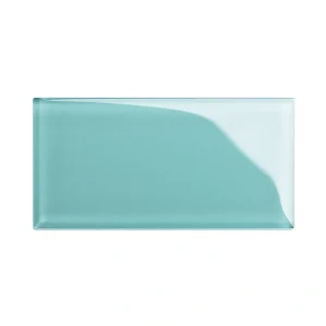 Giorbello (Sample) 6×12 glass subway tiles Teal 6-in x 12-in Glossy Glass Brick Subway Wall Tile