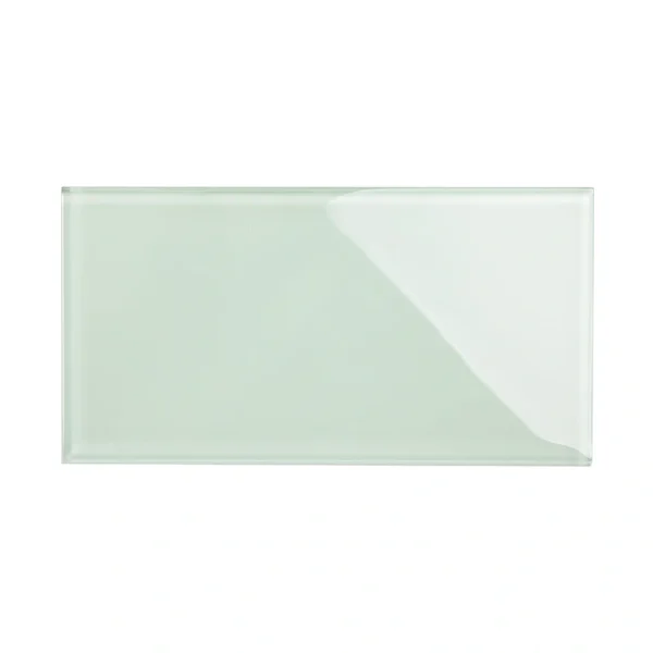 Giorbello (Sample) 6×12 glass subway tiles Winter Sage 6-in x 12-in Glossy Glass Brick Subway Wall Tile