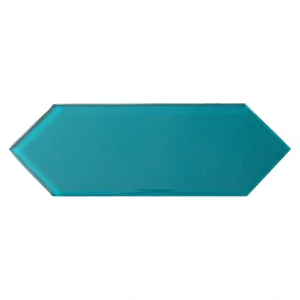 Giorbello (Sample) Dark Teal 3-in x 9-in Glossy Glass Subway Wall Tile