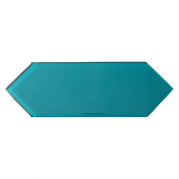 Giorbello (Sample) Dark Teal 3-in x 9-in Glossy Glass Subway Wall Tile