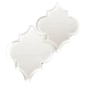 Giorbello (Sample) Glass Arabesque Tiles Alabaster 4-1/2-in x 4-1/2-in Glossy Glass Lantern Mosaic Wall Tile