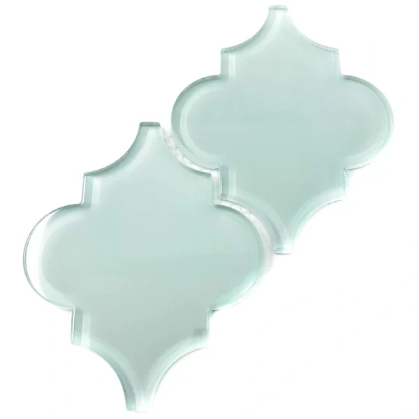 Giorbello (Sample) Glass Arabesque Tiles Baby Blue 4-in x 4-in Glossy Glass Lantern Subway Wall Tile