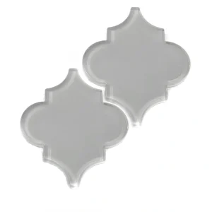 Giorbello (Sample) Glass Arabesque Tiles True Gray 4-1/2-in x 4-1/2-in Glossy Glass Lantern Subway Wall Tile